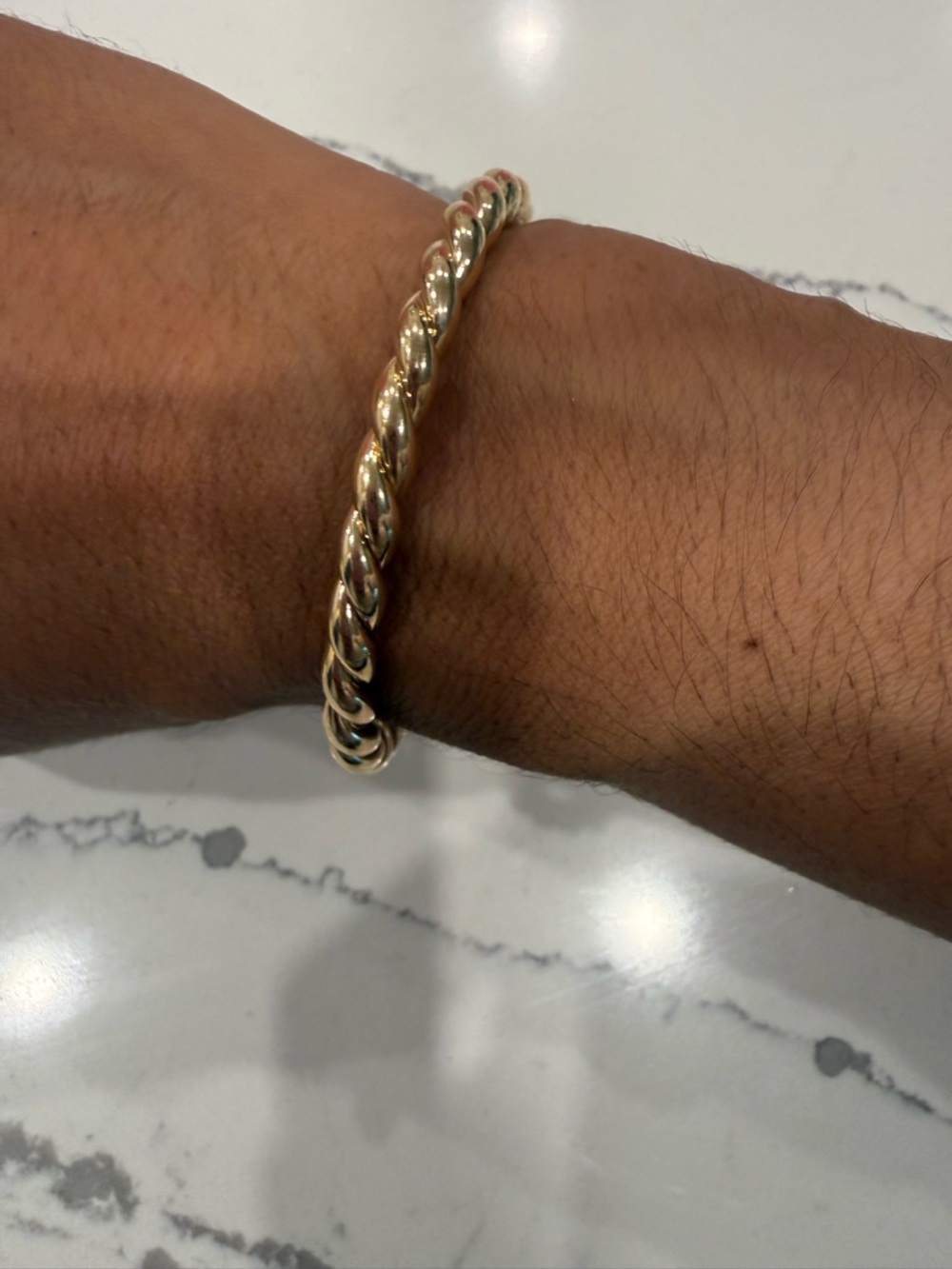 Classic Twisted Rope Gold Bangle Bracelet - Women Jewelry